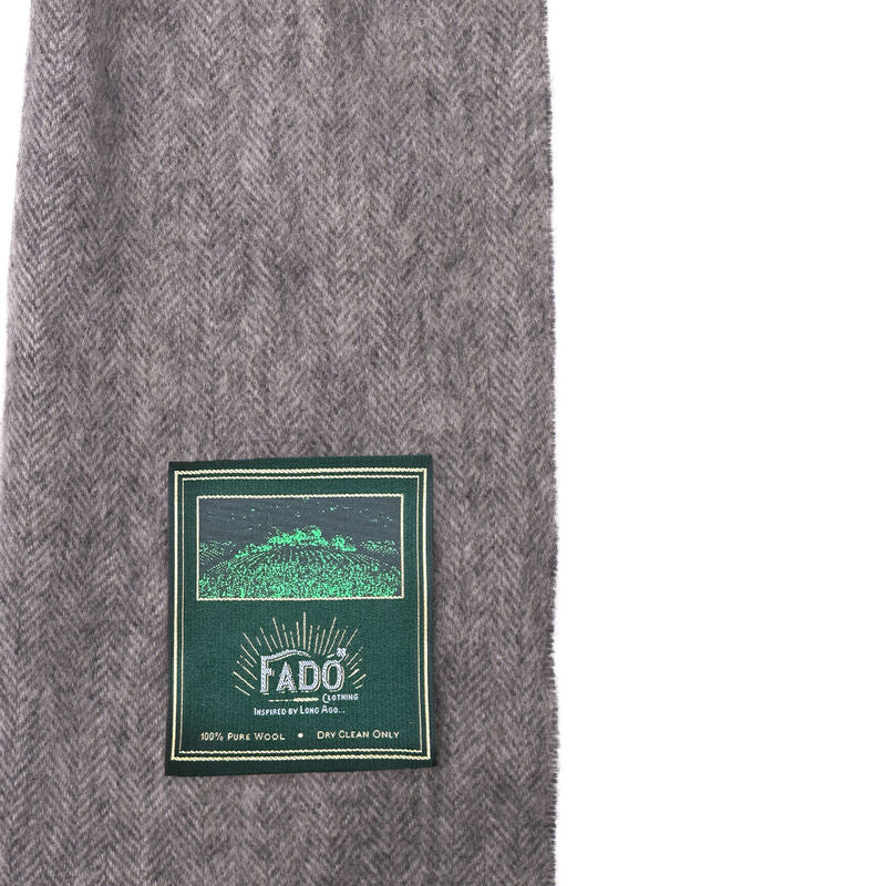 Brushed Woollen Tartan Scarf Silver Grey