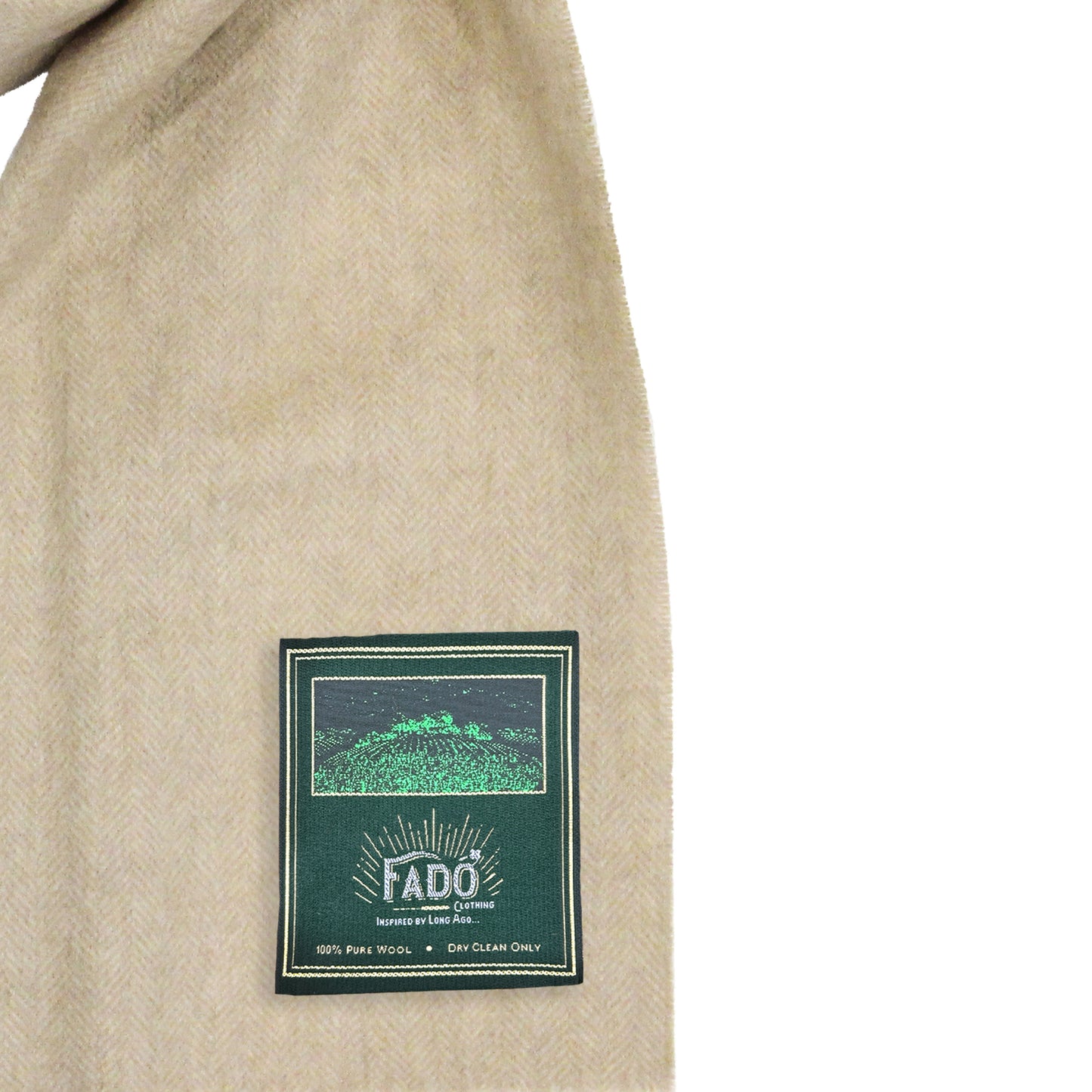 Brushed Woollen Tartan Scarf Pale Camel
