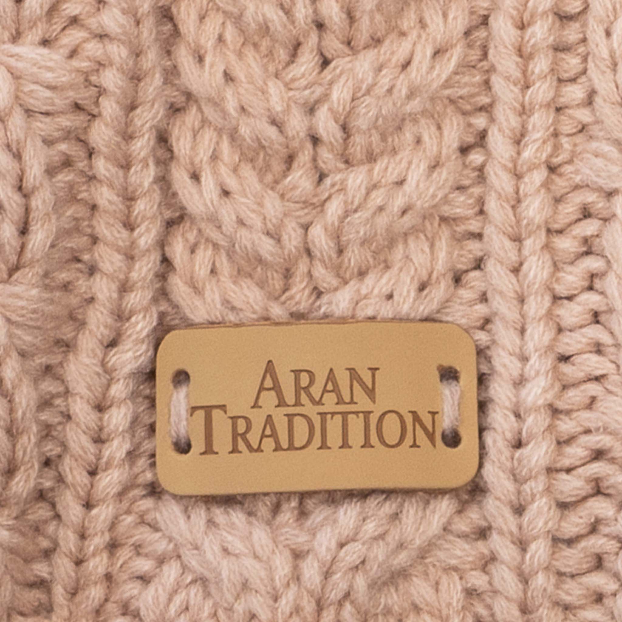 Aran Knit Style Button Scarf Blush
