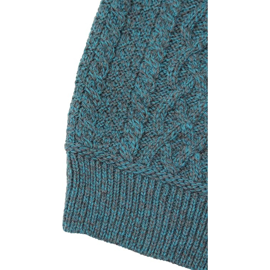 Men's Bunratty Shawl Collar Aran Sweater Peacock