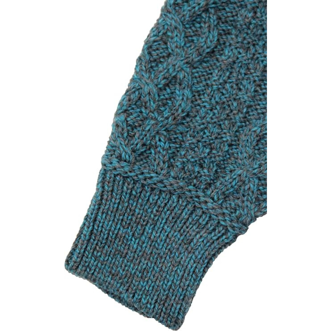 Men's Bunratty Shawl Collar Aran Sweater Peacock