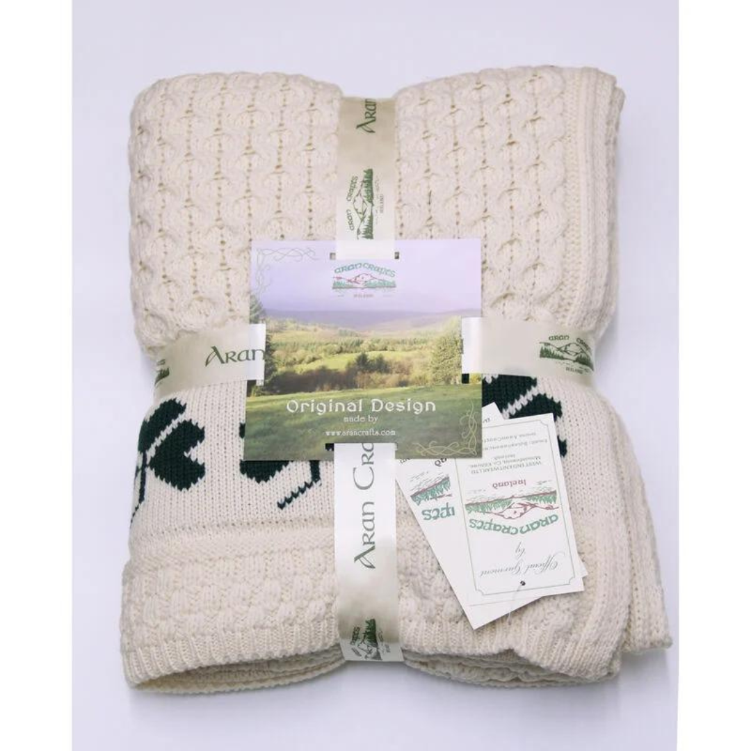 Traditional Irish Natural Shamrock Throw