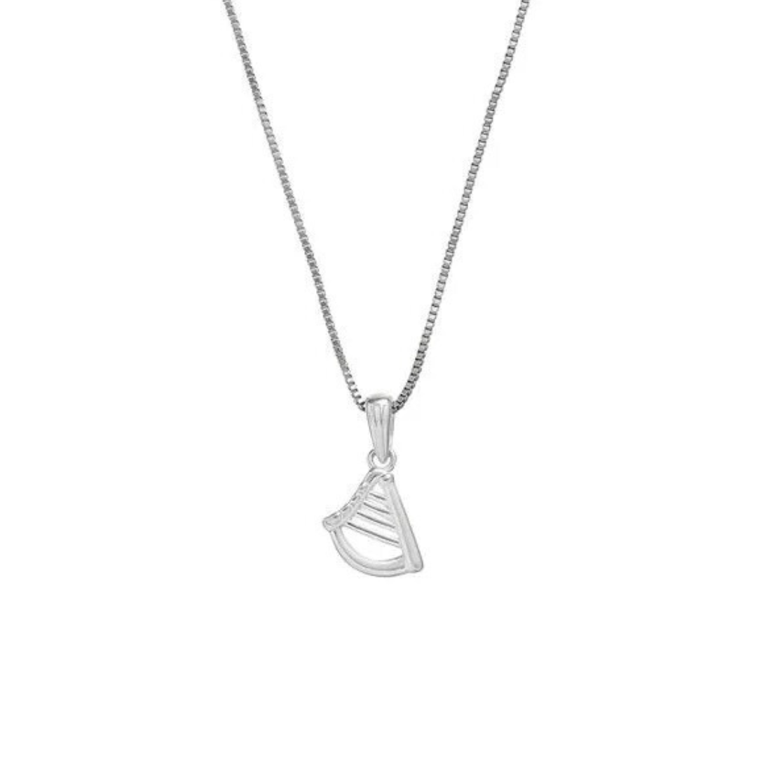 Grá Collection Plain Harp Necklace Sterling Silver