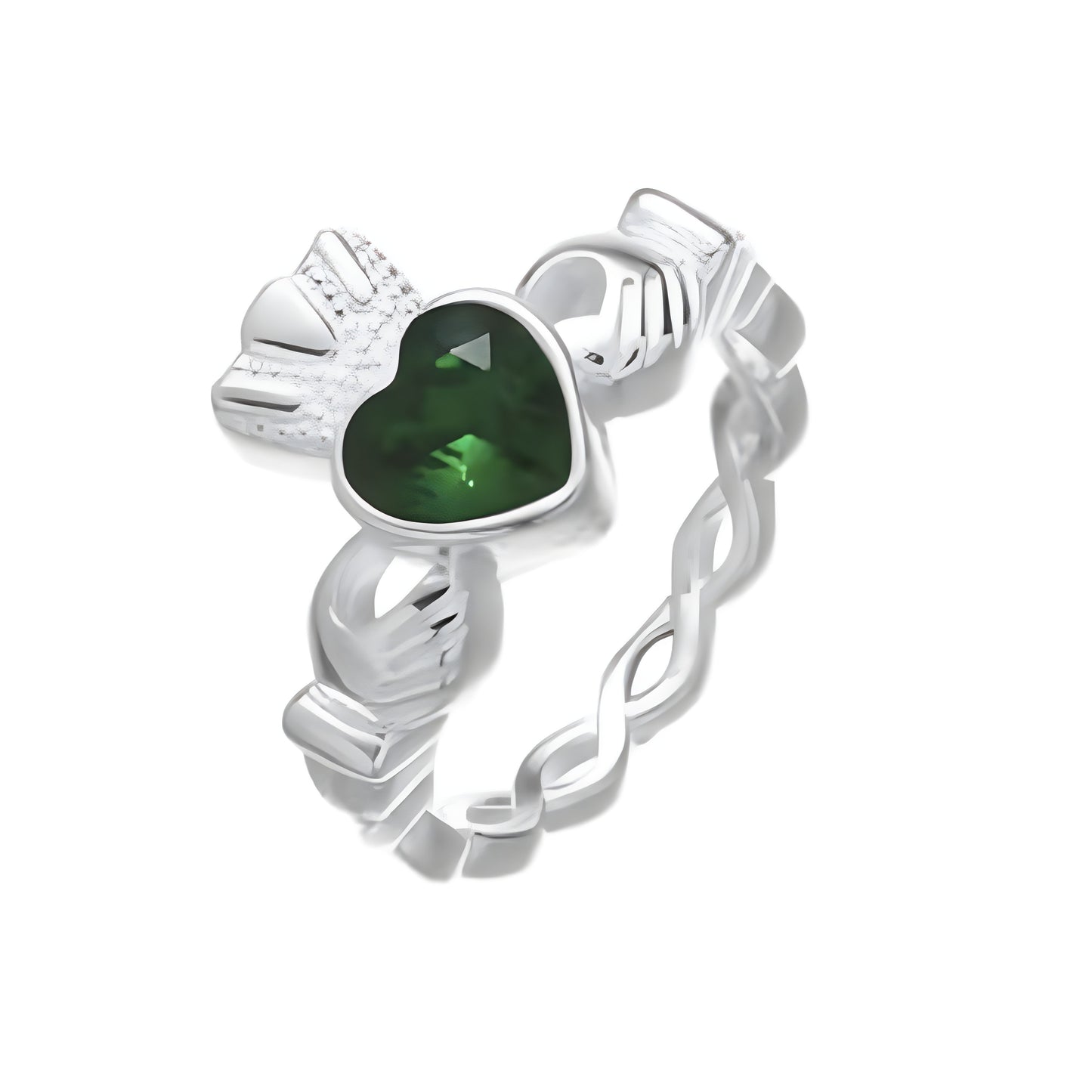 Grá Collection Claddagh Ring With Stone Sterling Silver