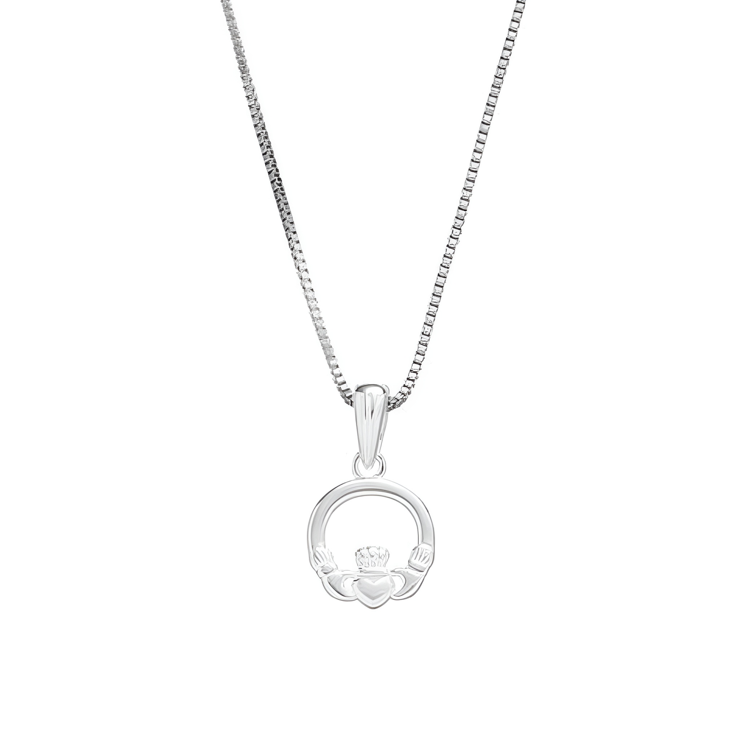 Grá Collection Plain Claddagh Necklace Sterling Silver