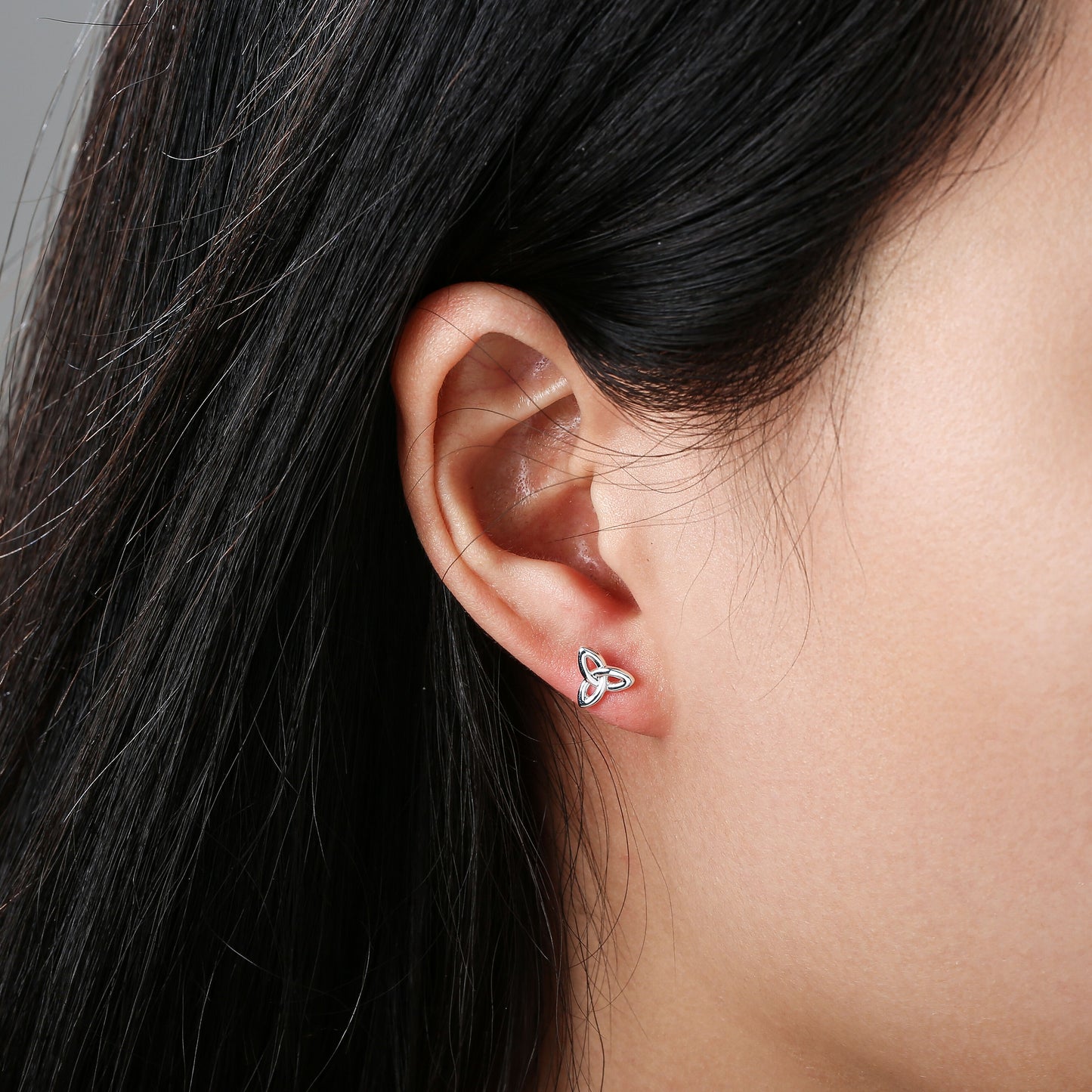 Plain Trinity Earrings Sterling Silver