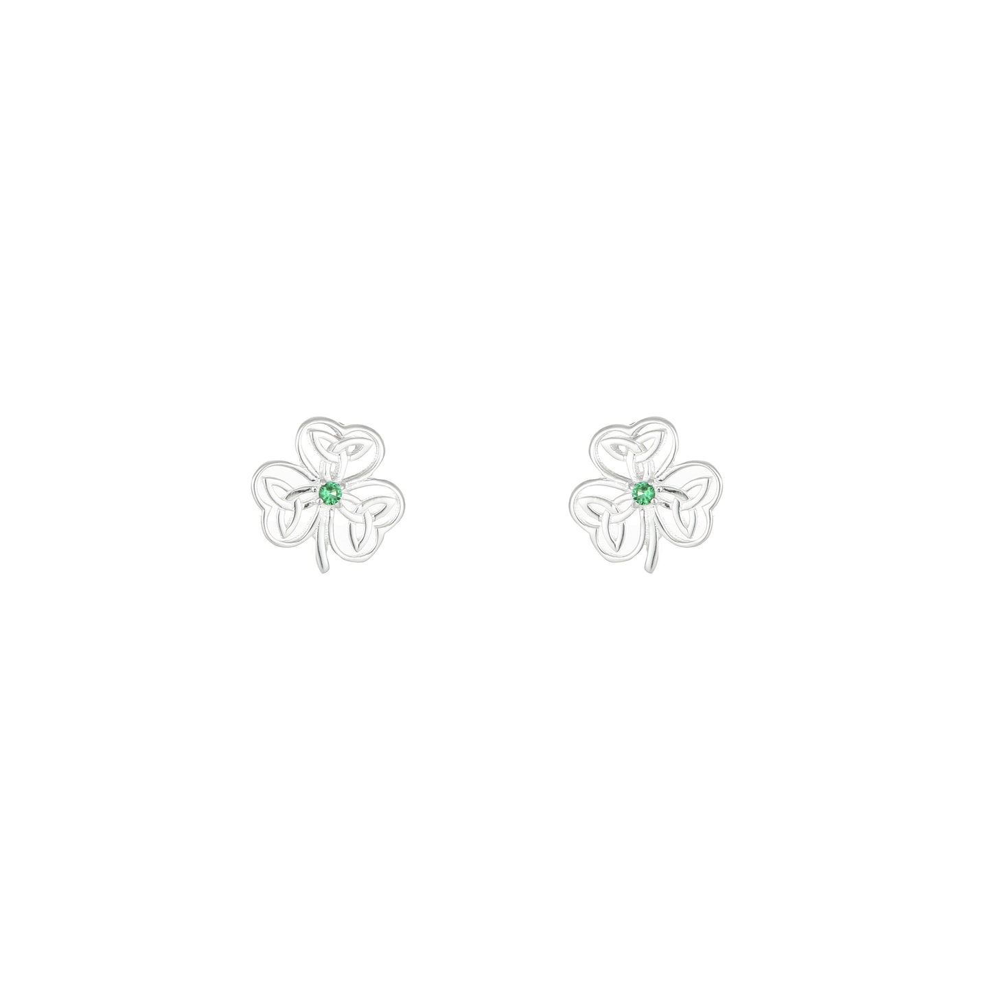 Grá Collection Shamrock Trinity Earrings Sterling Silver