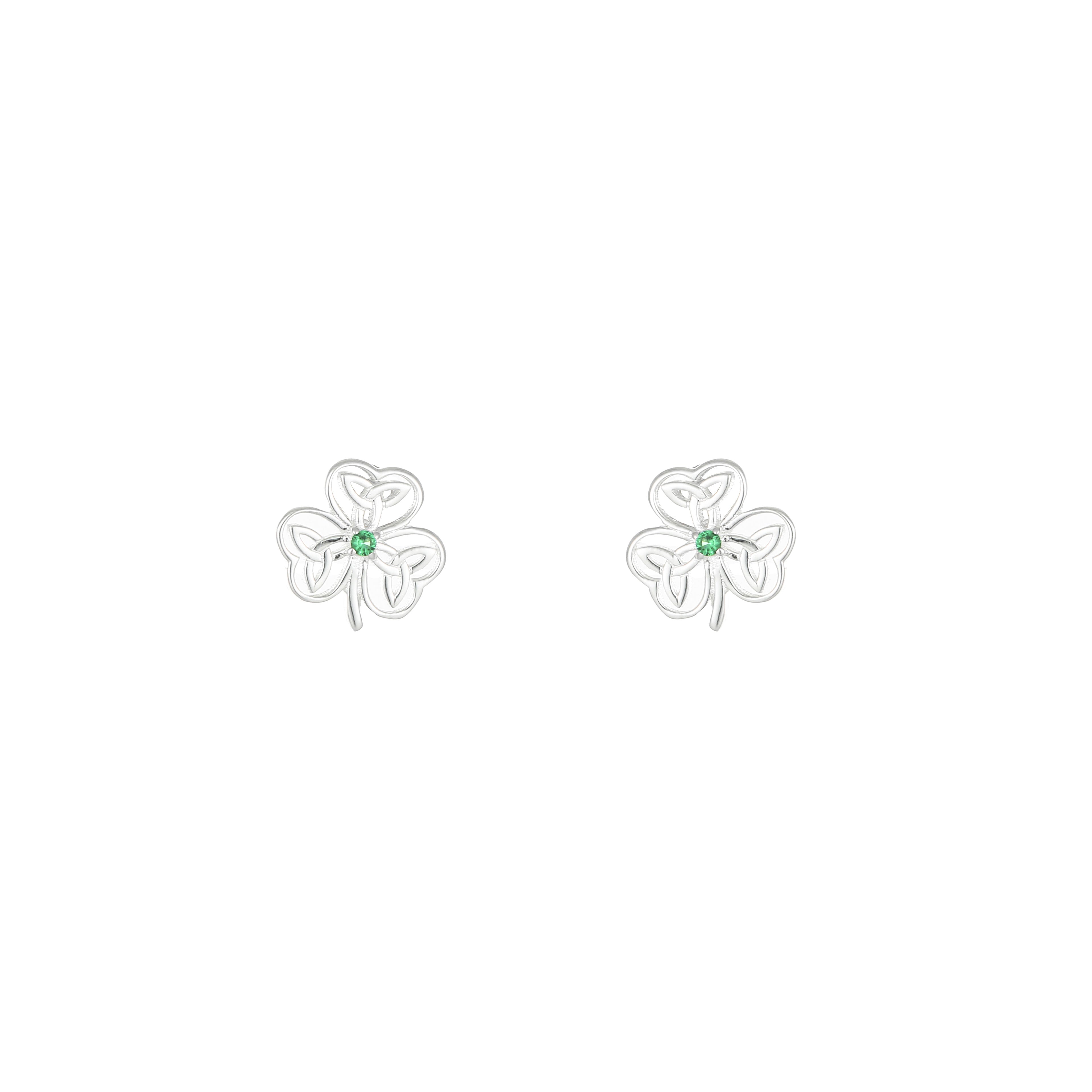 Grá Collection Shamrock Trinity Earrings Sterling Silver