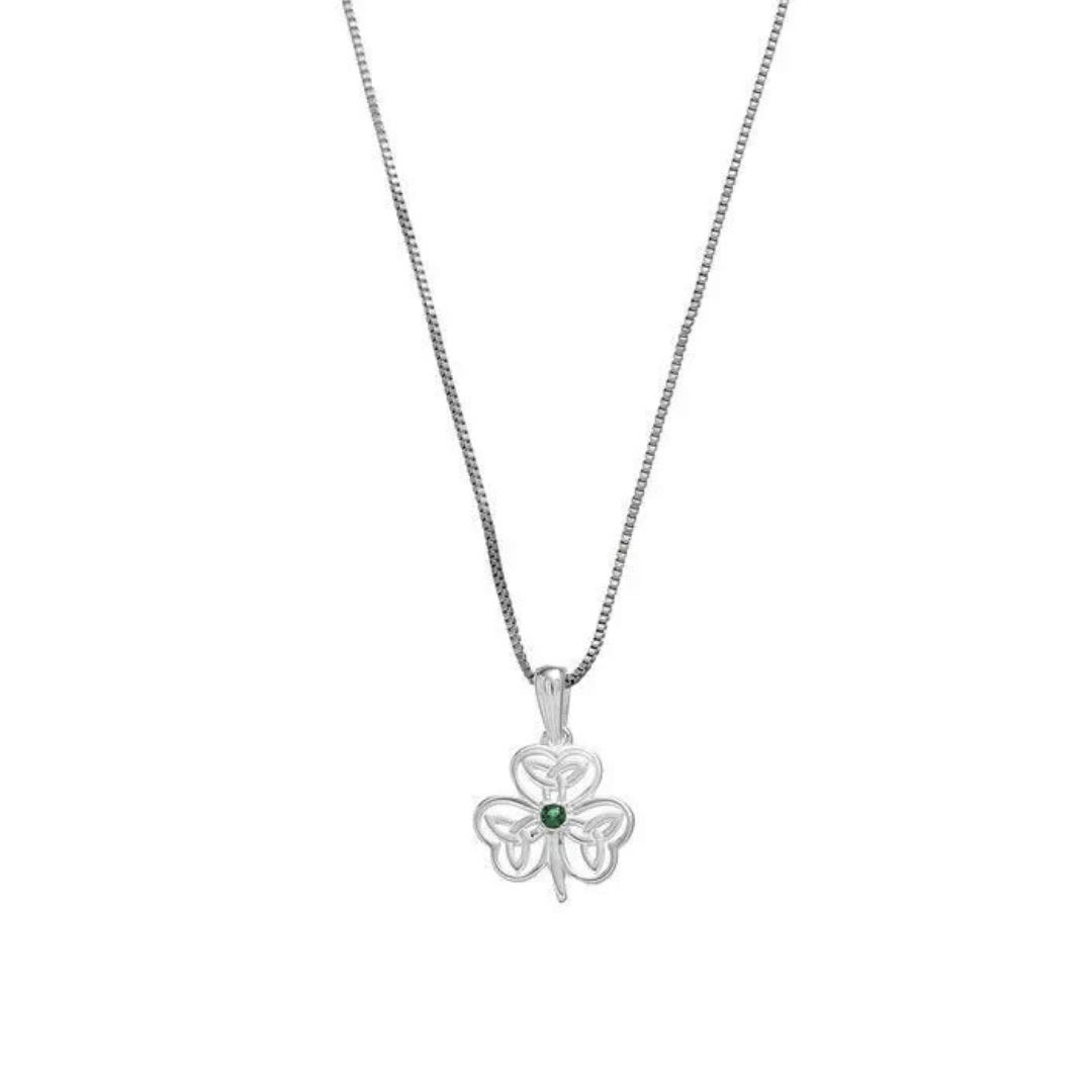Grá Collection Shamrock Trinity Necklace Sterling Silver