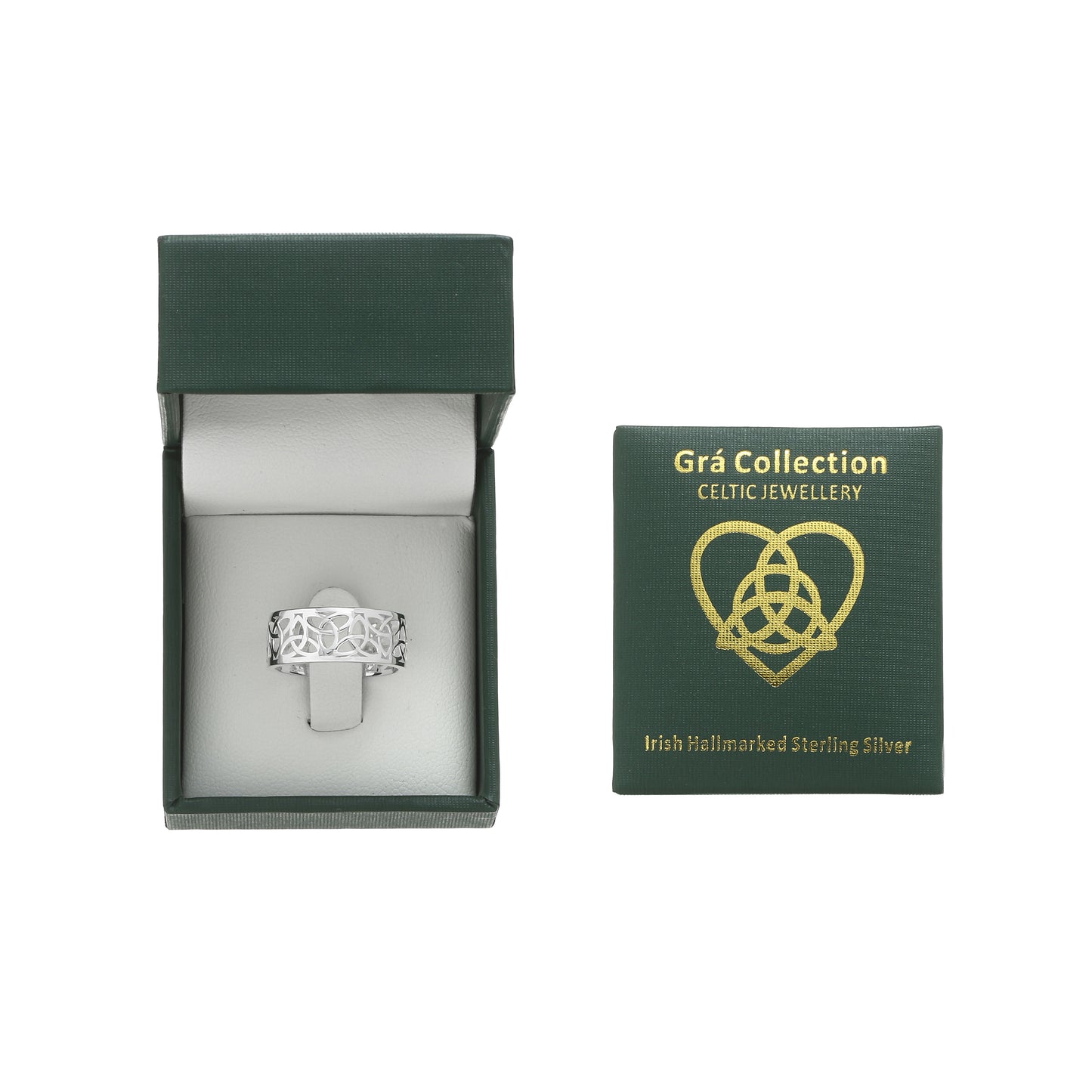 Grá Collection Trinity Knot Celtic Band Ring Sterling Silver