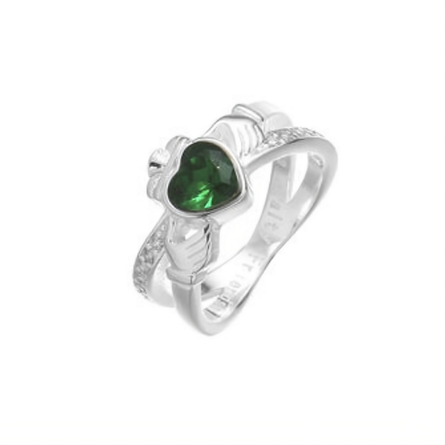 Sterling Silver Claddagh Ring With Twist
