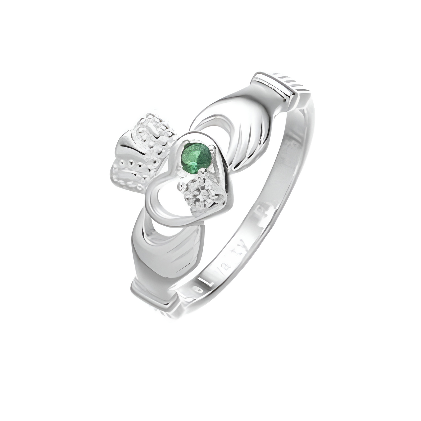 Grá Collection Claddagh Ring With Stones Sterling Silver
