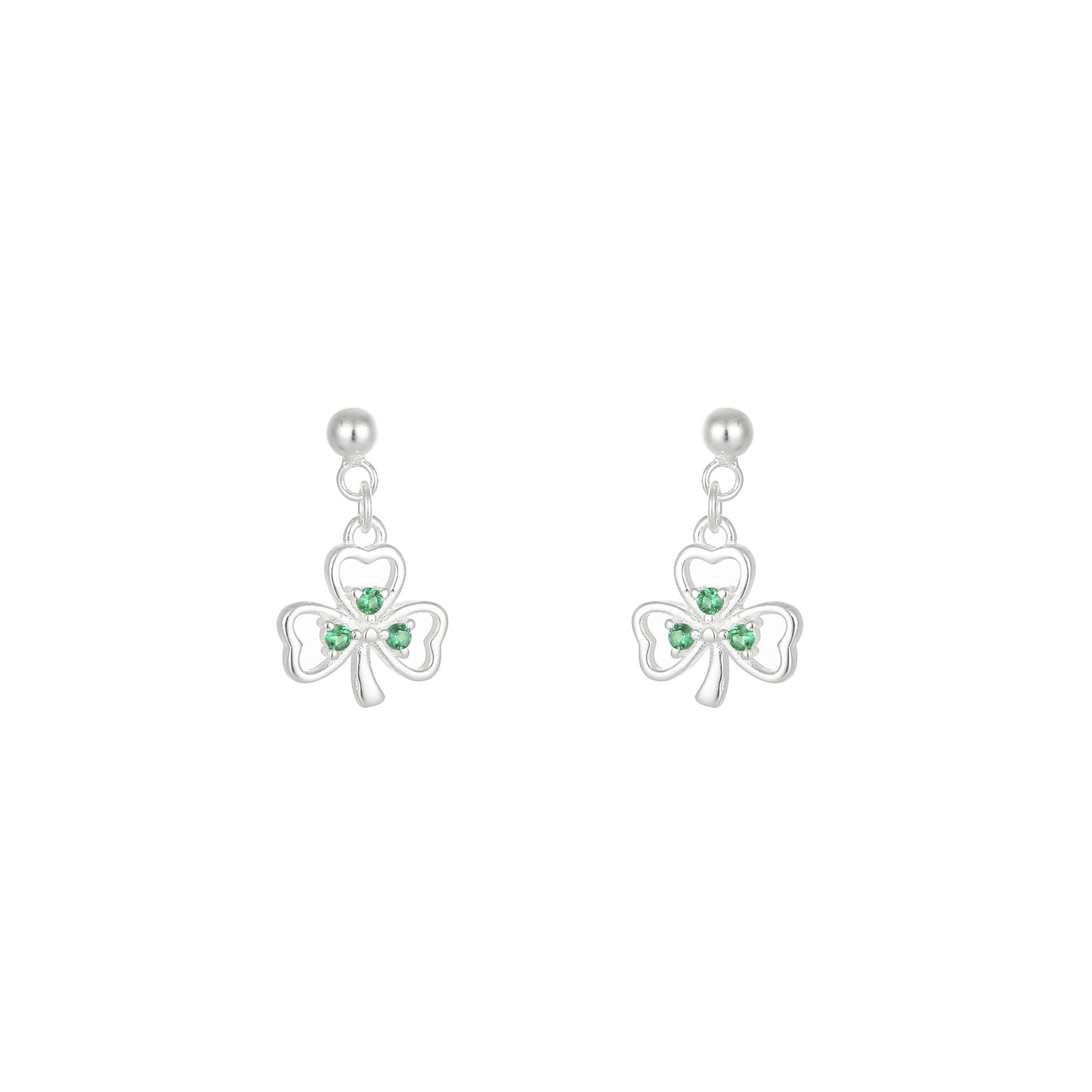Grá Collection Shamrock Green Earrings Sterling Silver