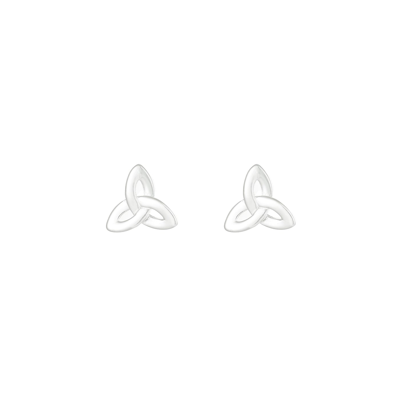 Sterling Silver Plan Trinity Stud Earrings