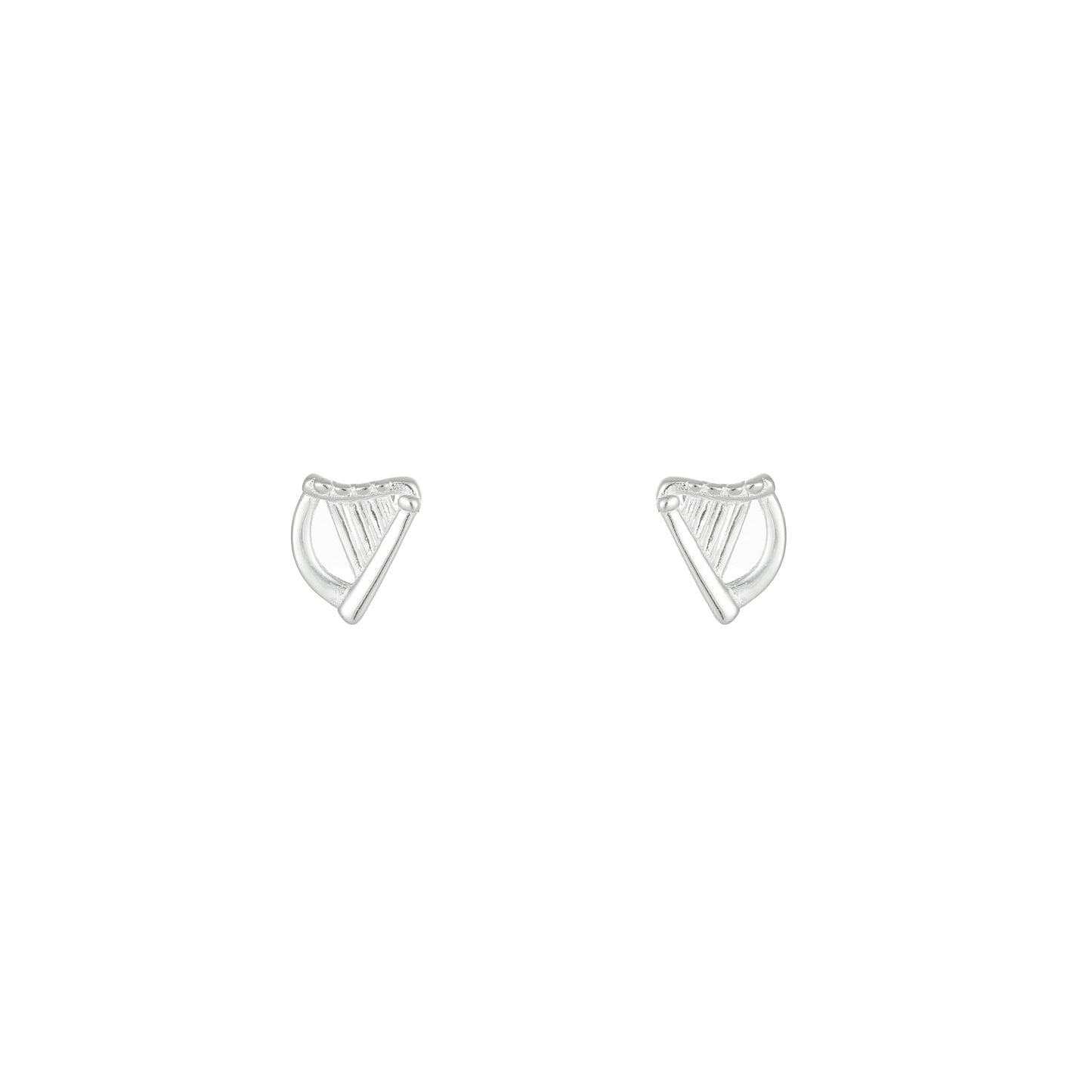 Grá Collection Plain Harp Earrings Sterling Silver