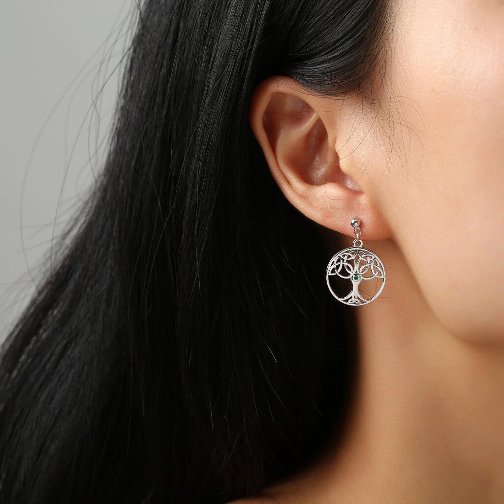 Sterling Silver Tree Of Life Earrings