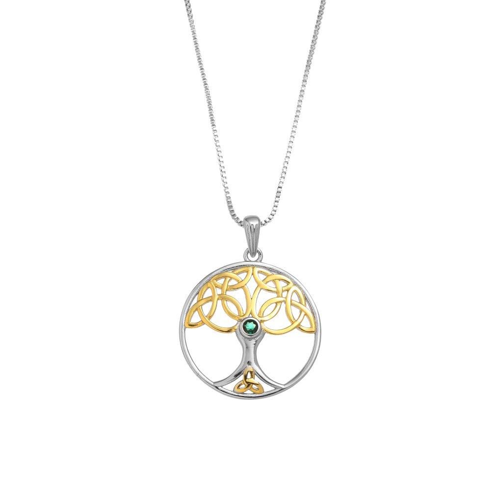 Sterling Silver & Spot Gold Tree Of Life Pendant