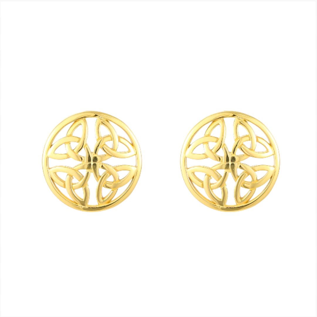 Gold Vermeil 4 Trinity Circle  Earrings