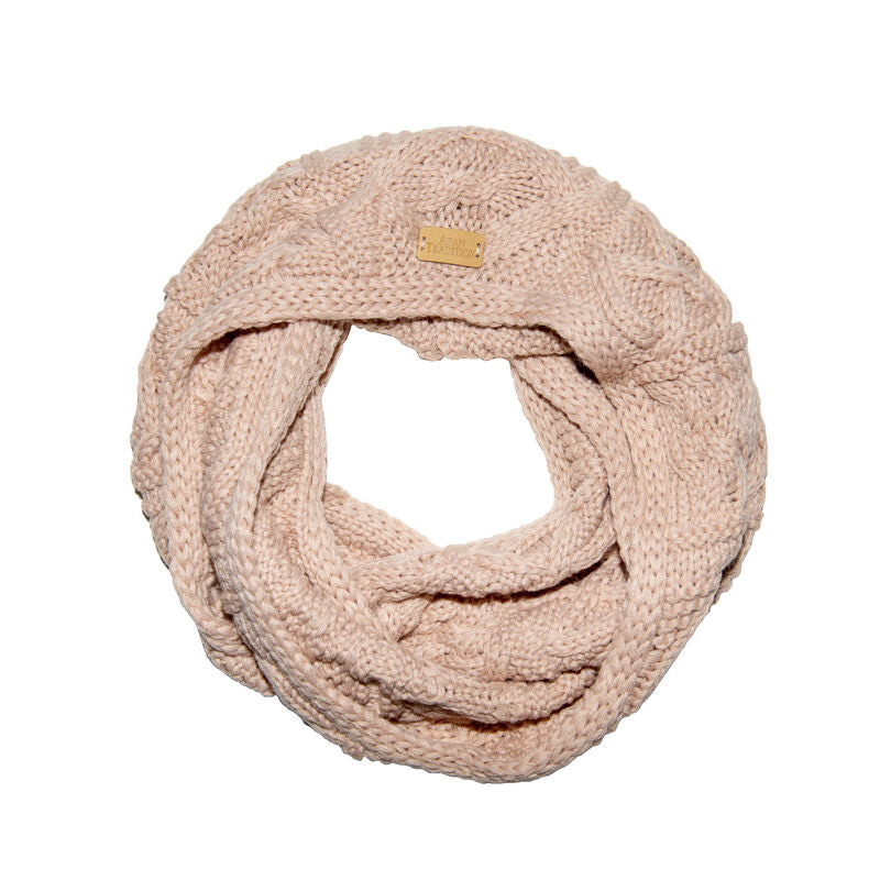 Aran Cable Snood Blush