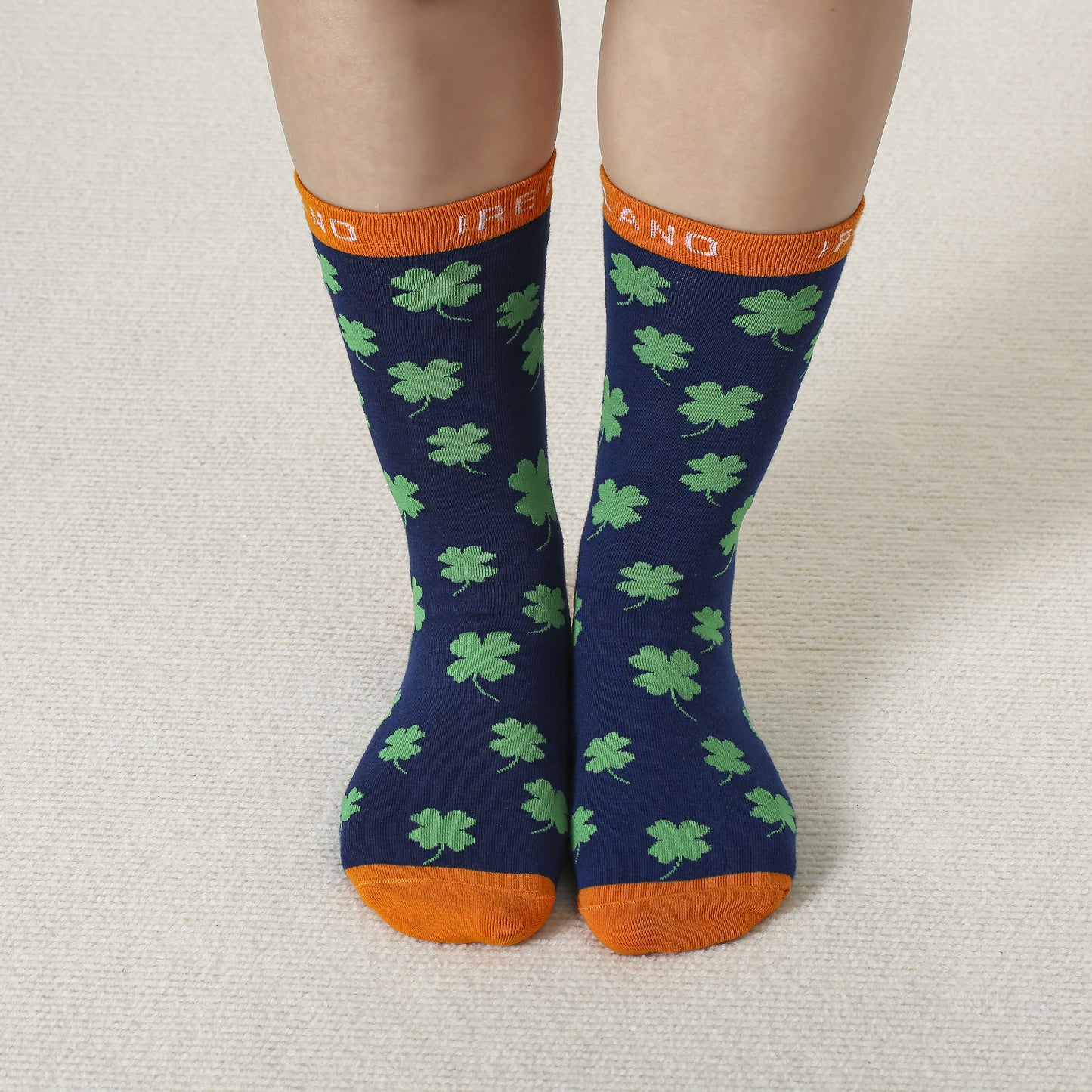 Green Black & Orange Shamrock Socks 3 Pack