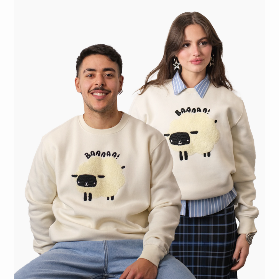 Unisex Fluffy Sheep Latte Sweatshirt