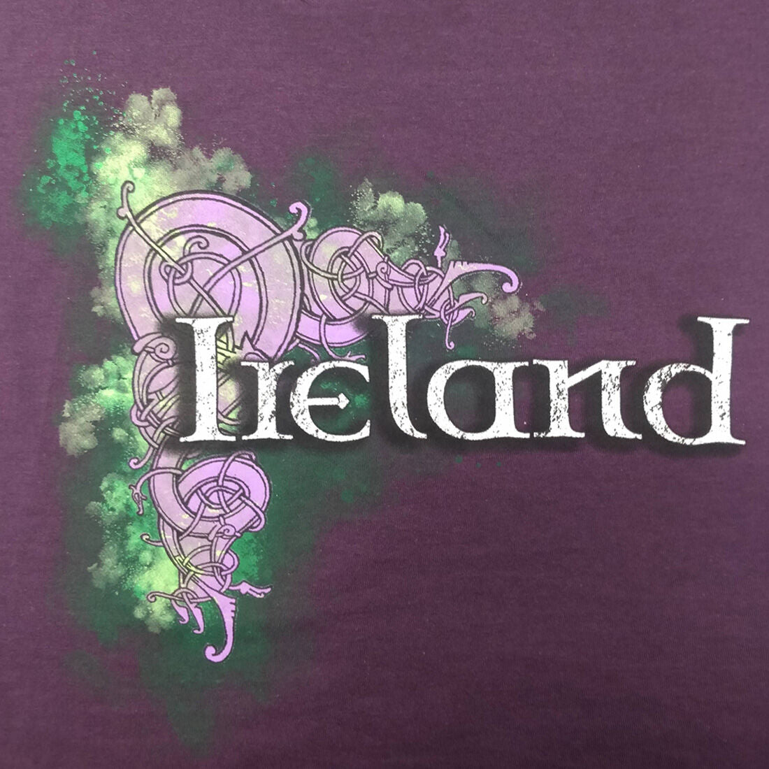 Purple Ladies V-Neck T-Shirt with Ireland Celtic