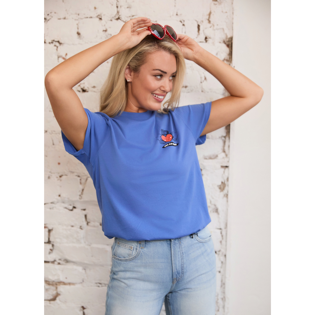 Ladies Gra Mo Chroi Corn Blue T-Shirt