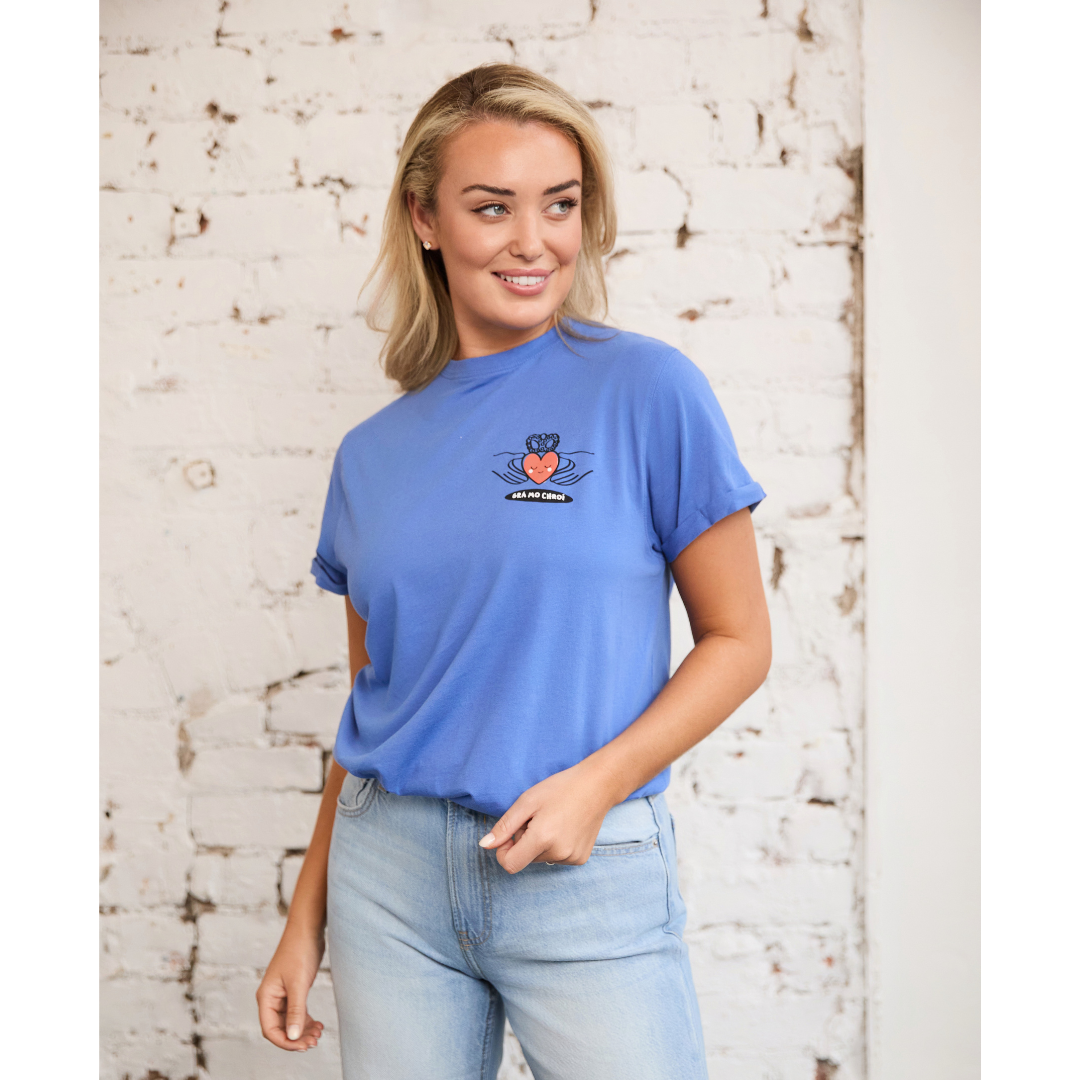 Ladies Gra Mo Chroi Corn Blue T-Shirt