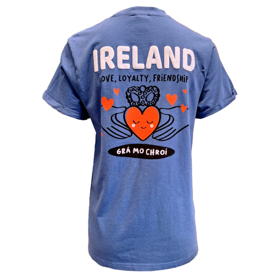 Ladies Gra Mo Chroi Corn Blue T-Shirt