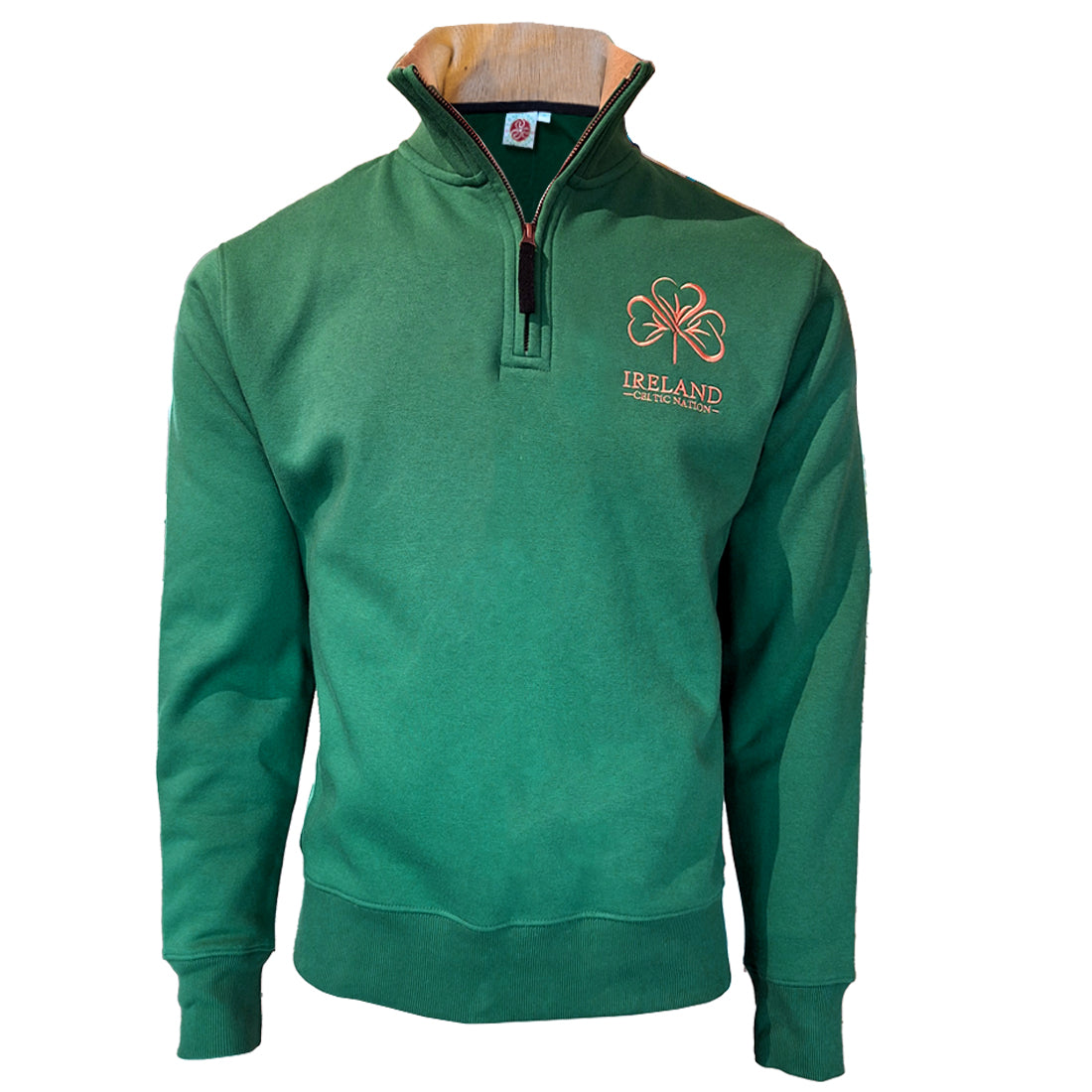 Unisex Ireland Premium Quarter Zip Green Sweatshirt