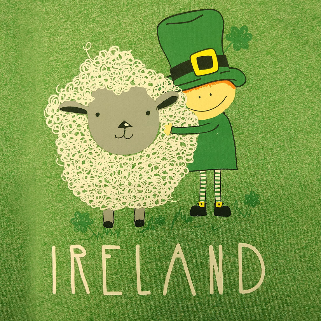 Kids Ireland Sheep and Leprechaun T-Shirt Green