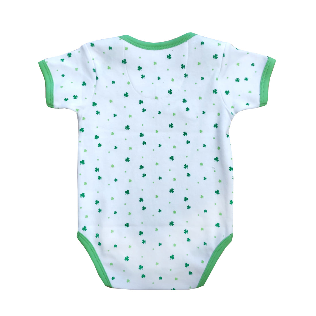 Leprechauns All Over Shamrock White Baby Vest