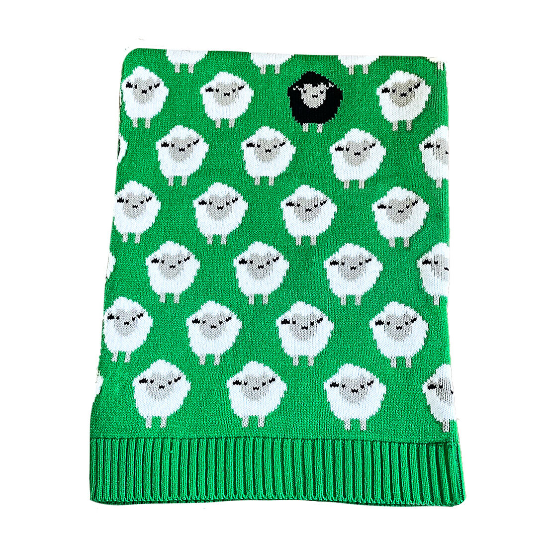 All Over Sheep Baby Blanket Green