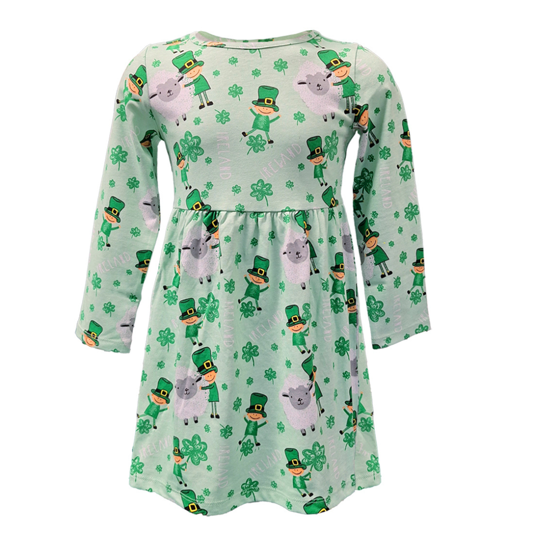 Kids Sheep And Shamrock Dress