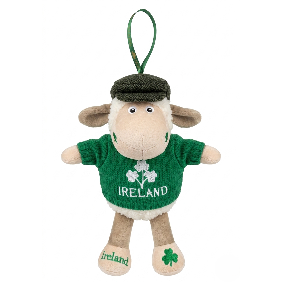 Sheep Plush Toy 18cm Green Jumper and Cap
