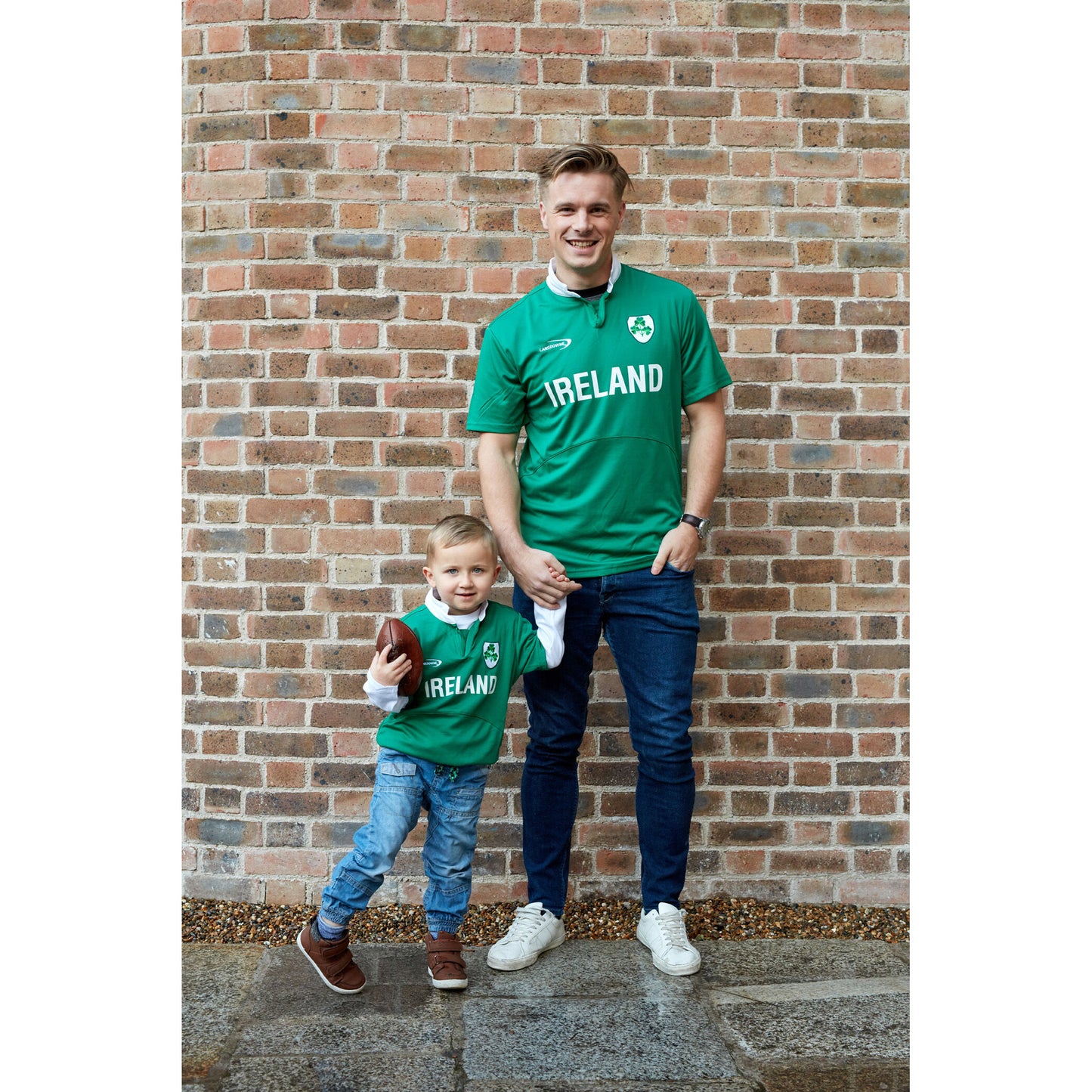 Kids Lansdowne Ireland Shamrock Crest Design Rugby Shirt