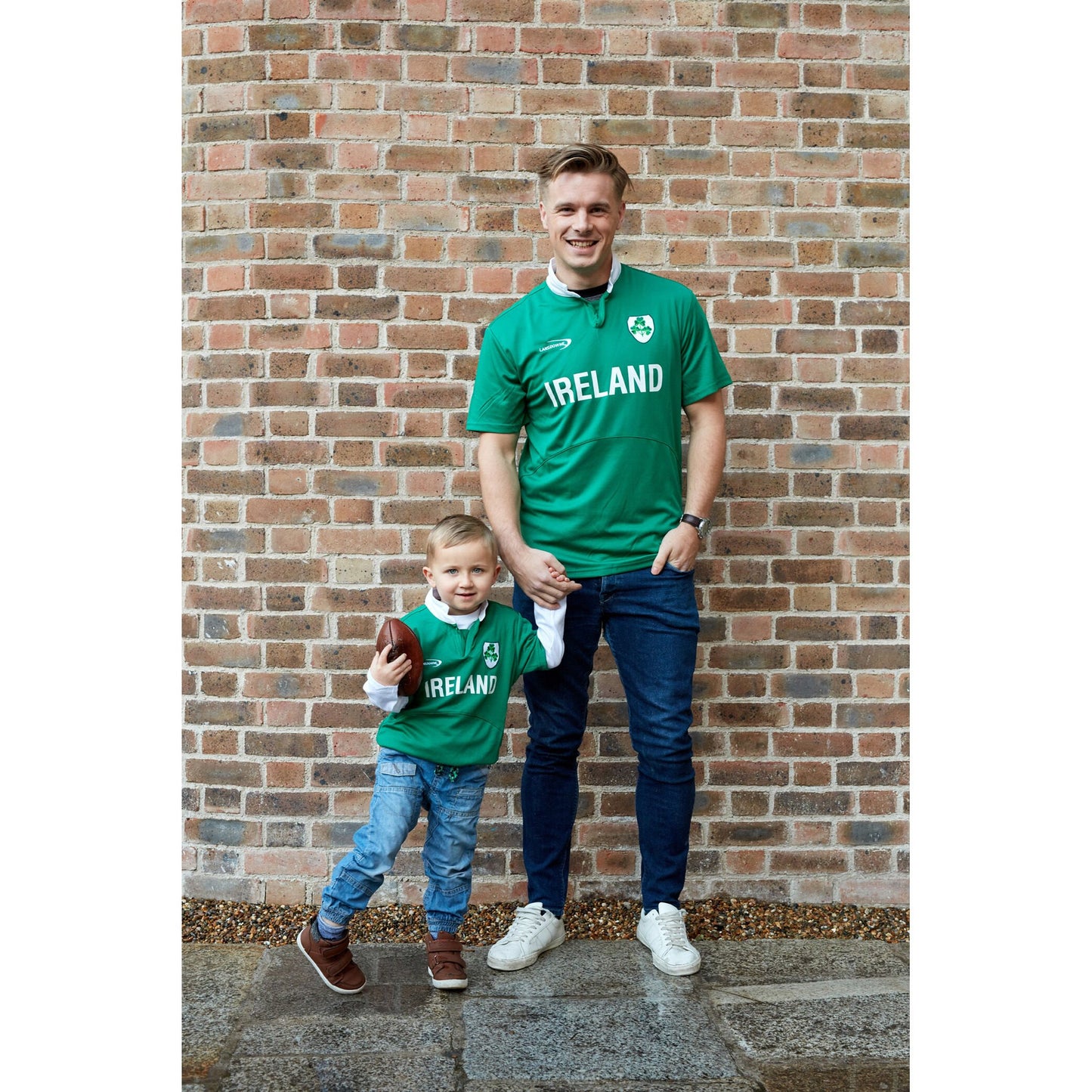 Mens Ireland Rugby Performance Top With Shamrock Crest Green