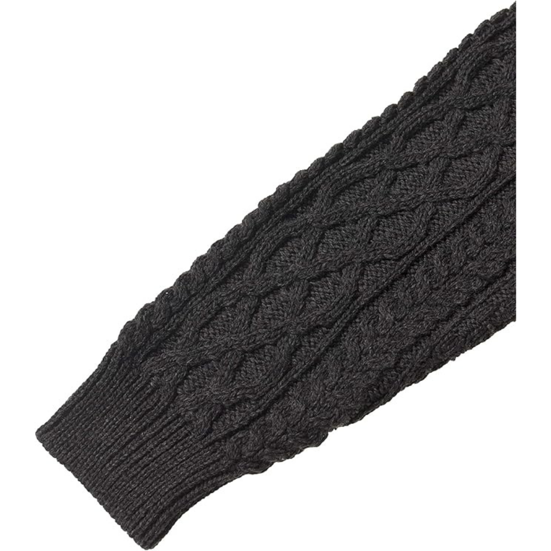 Men's Quarter Zip Aran Charcoal Jumper