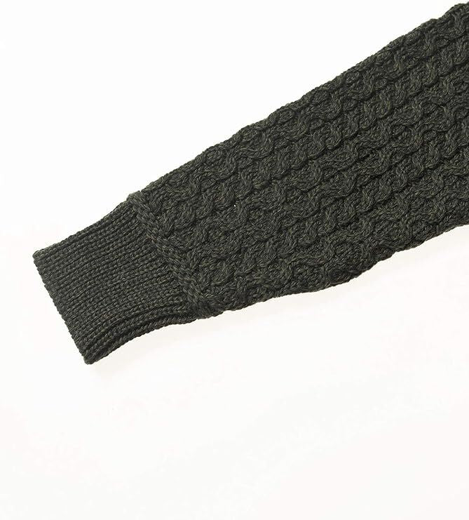 Men's Supersoft Half Zip Aran Green Jumper