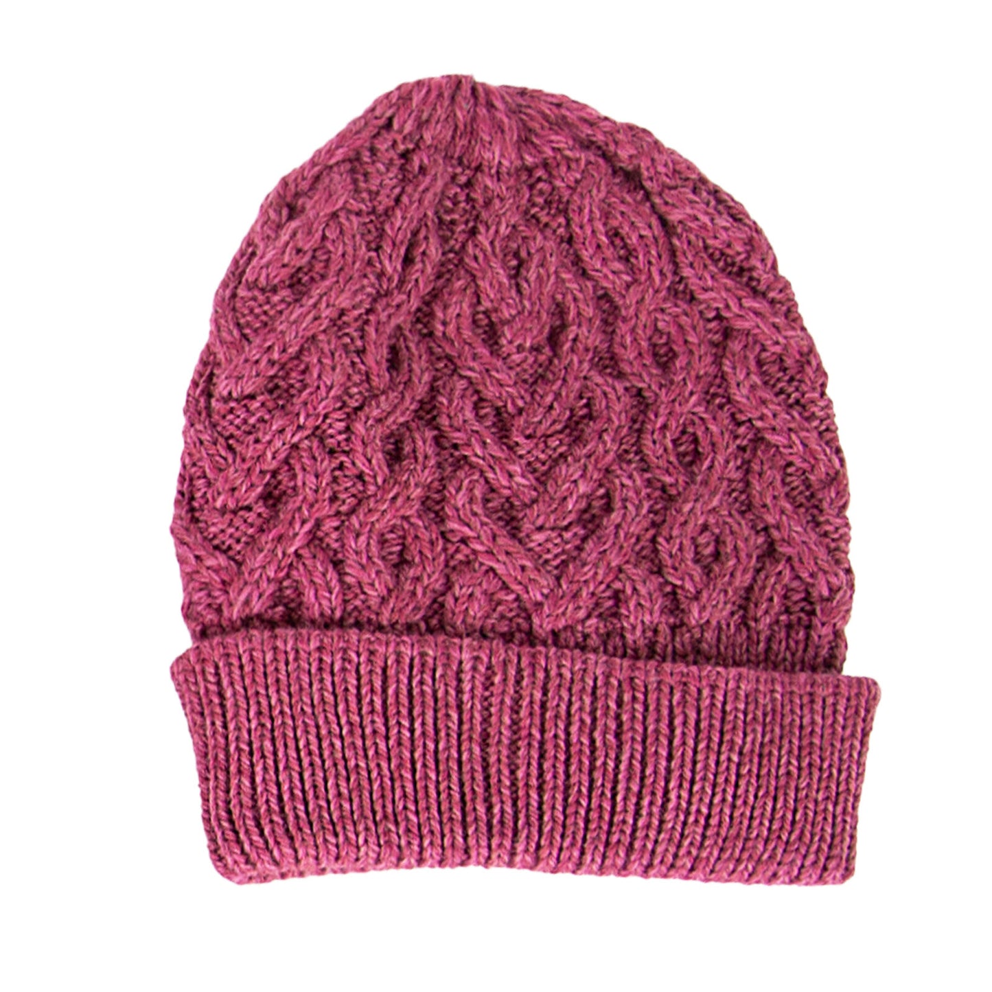 Aran Crafts Super Soft Heart Design Hat Magenta Pink