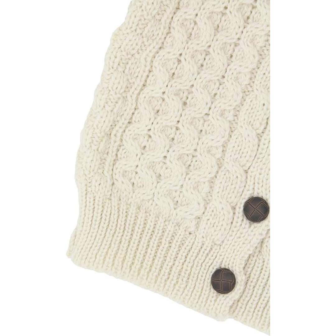 Children's Aran Merino Wool Natural Cardigan