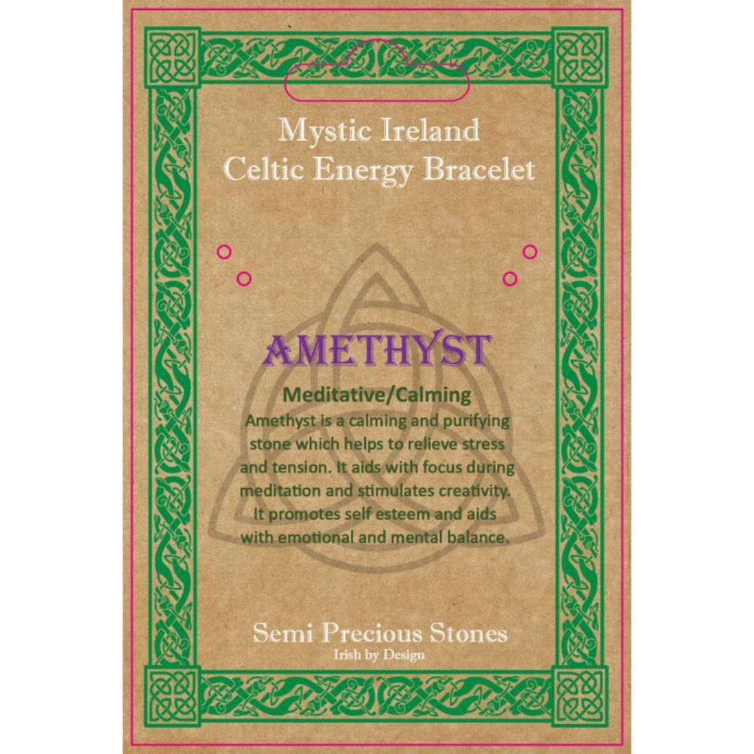 Amethyst Stone Celtic Energy Bracelet