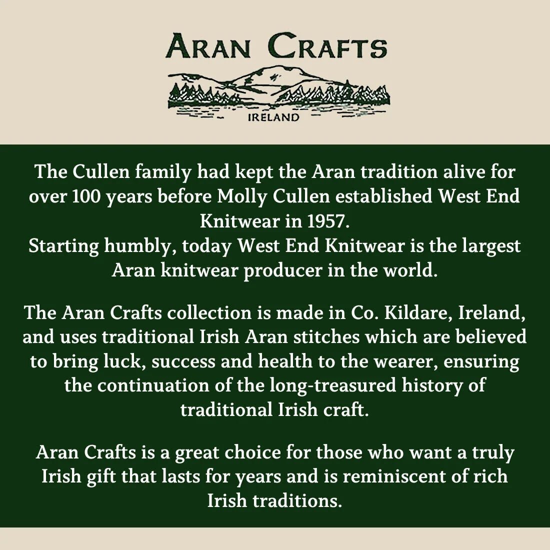Men's Aran Full Zip Green Cardigan
