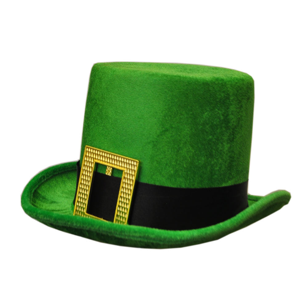 Velour Tall Green Leprechaun Designed Bowler Hat Onesize Fits Most Hat Sizes