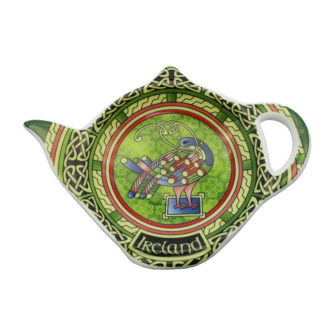 Celtic Peacock Ireland Teabag Holder With Aed Trinity Irish Design