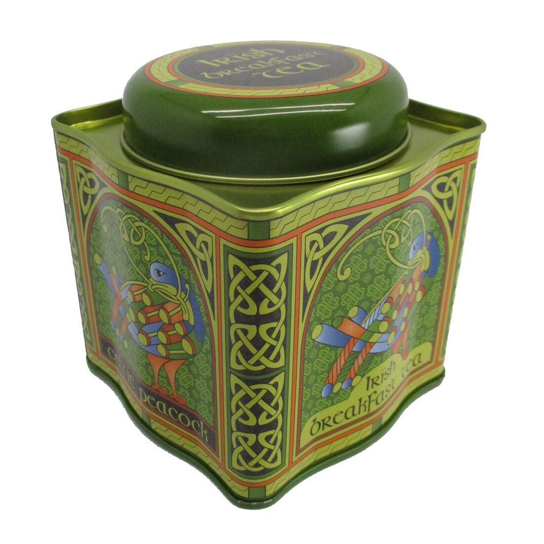 Irish Breakfast Tea Celtic Peacock Irish Weave Designed Tin