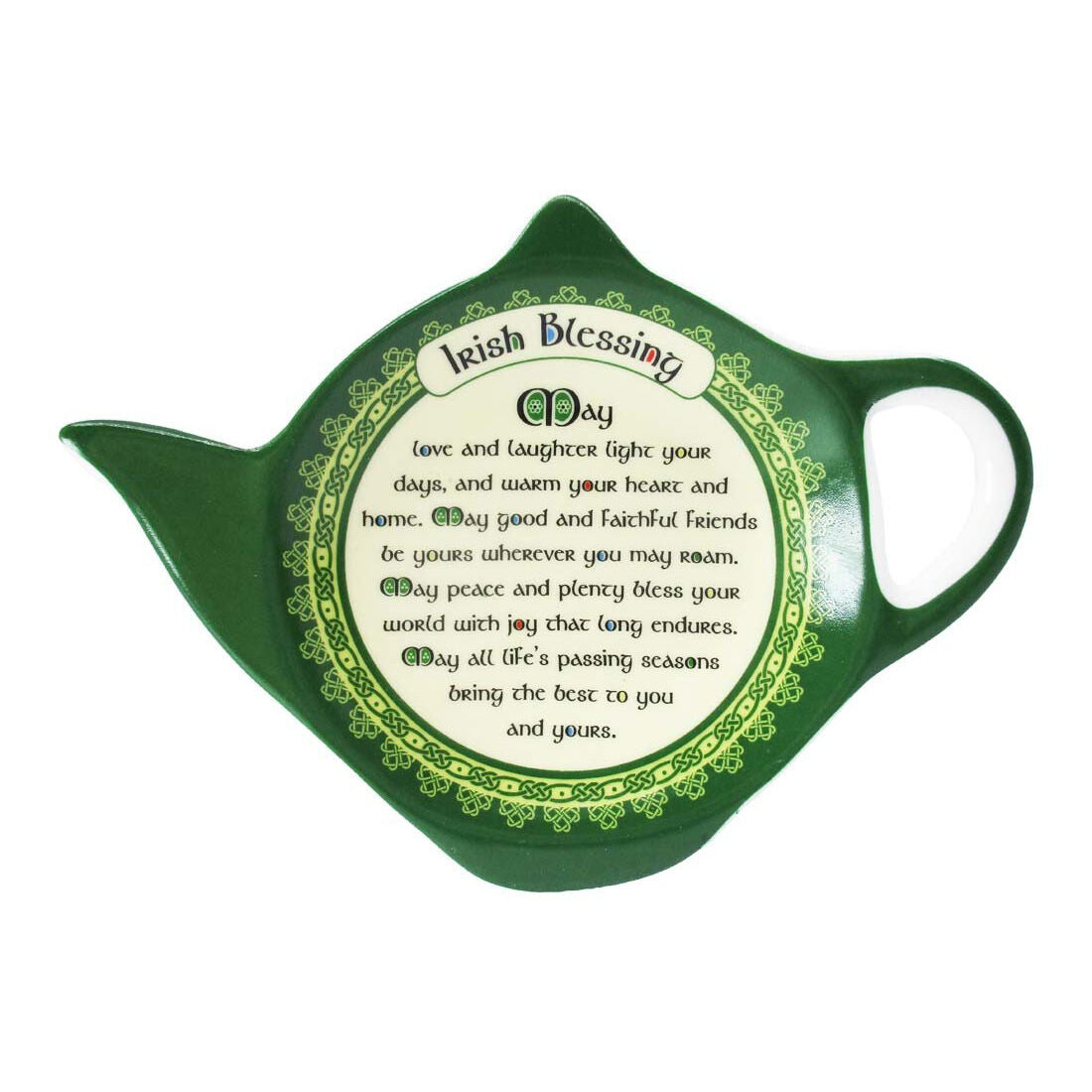 New Bone China Teabag Holder With Irish Blessing 8cmx11cm