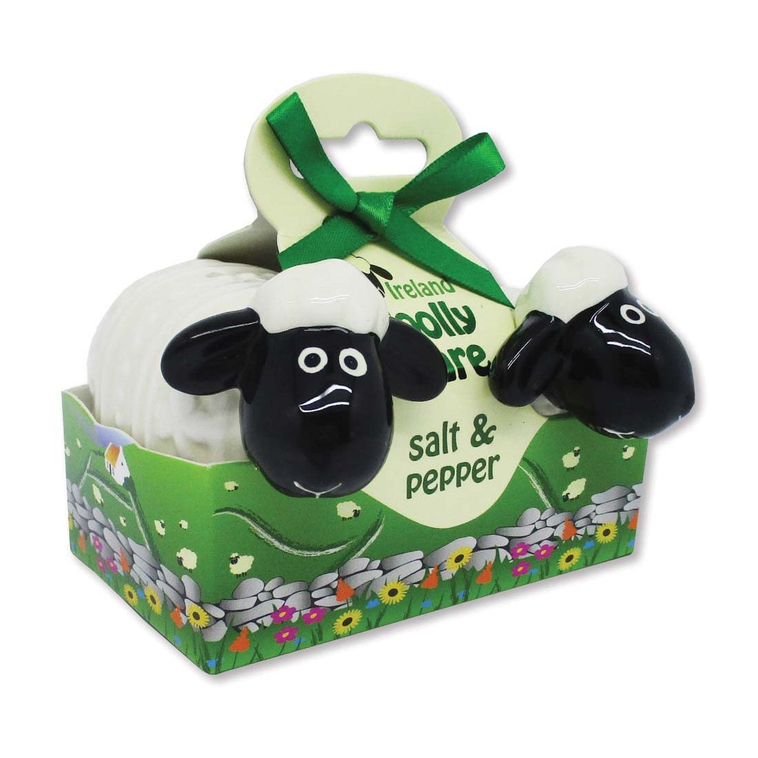 Ireland Woolly Ware Cute Ceramic Sheep Salt & Pepper Shakers
