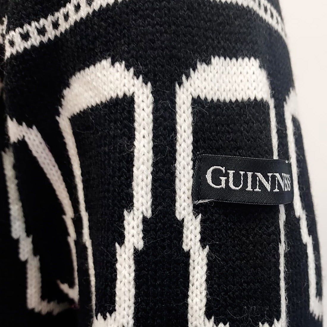 Guinness Pint Black & Cream Christmas Style Sweater