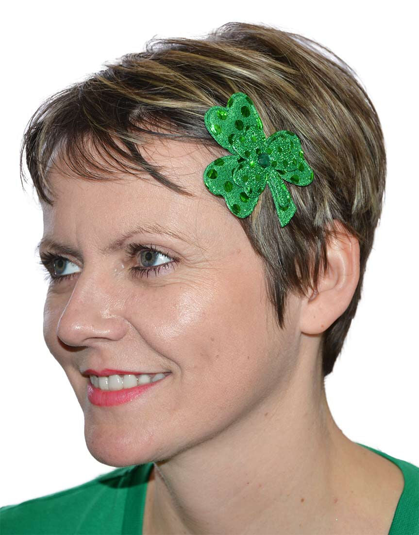 Sequin Shamrock Hair Clips (2 Per Pack)